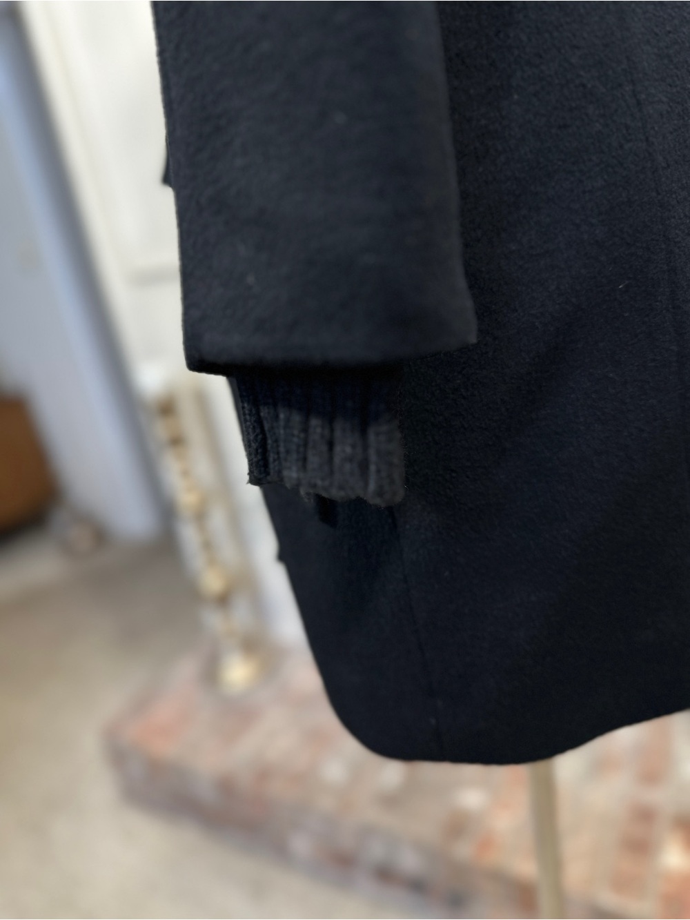 J. Jill Wool Blend Coat Size S Black Collarless Minimalist Dark Academia - Picture 4 of 9
